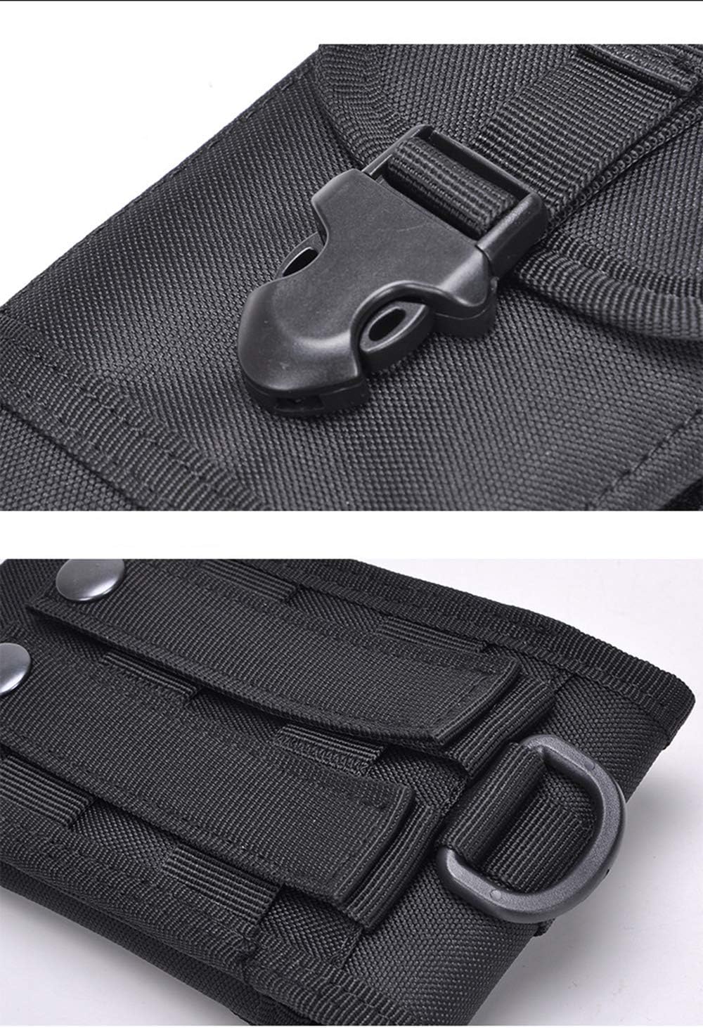 Outdoor MOLLE Tactical Military Pouch Army Black Waist Holster Smartphone Pouch Military 1000D Nylon Hook Loop Belt Phone Holster Phone with Slim Case