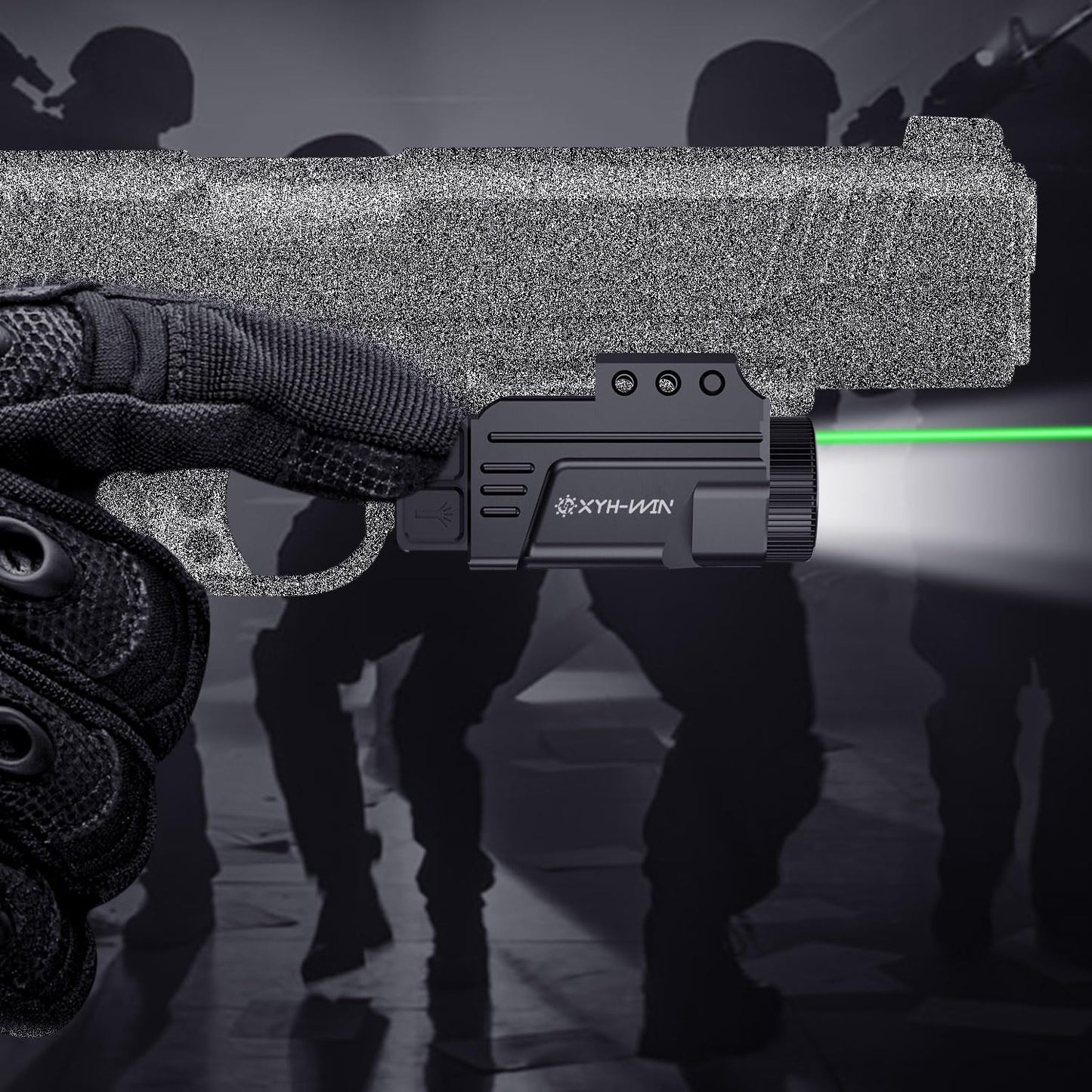 Aluminium USB Rechargeable Taurus G2c G3C Pistol Green Laser Light Combo, 600 Lumens Tactical Picatinny Rail Light with Laser Sight for Rifle