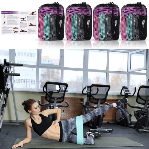 Shappy 20 Pcs Fabric Resistance Bands for Working Out Women Men 5 Levels Non Slip Stretch Workout Bands for Hip Thigh Booty Elastic Exercise Bands for Leg Pilates Squat Yoga Pull Up Workout