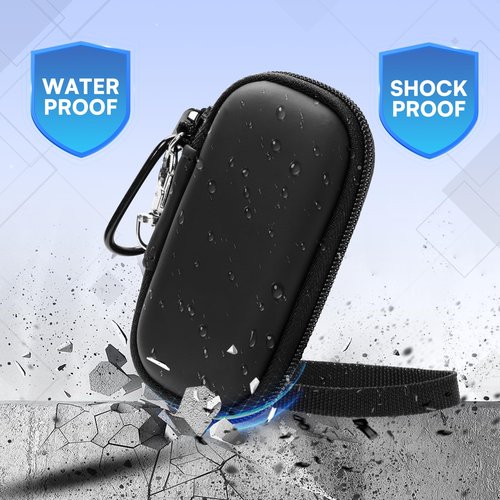 Cantoo Case for KardiaMobile EKG - Hard Travel Case with Carabiner Clip, CASE ONLY (Black)