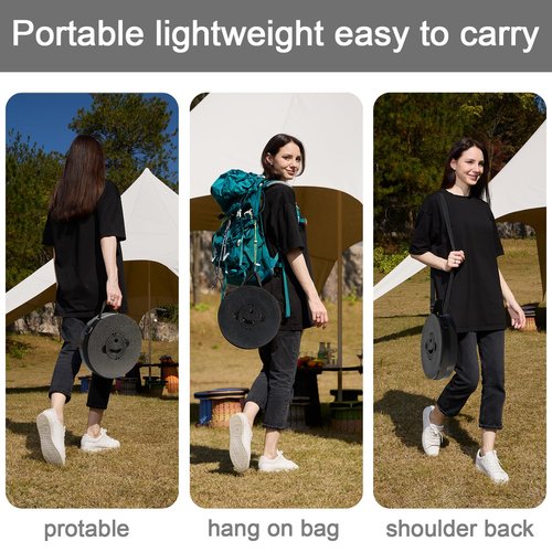 Upgraded XXL Collapsible Stool with Cushion,19.7"H-11.8"D Telescoping Folding Stool for Adults,More Sturdy Portable Camping Stools with Load Capacity 1000lbs for Outdoor,Garden,Fishing,Hiking