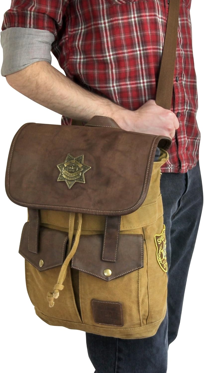 Rick Grimes Sheriff Backpack - The Walking Dead Brown Bag for Fans