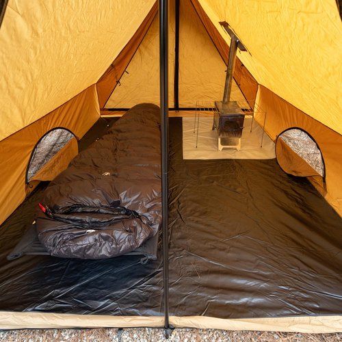 POMOLY Camping Hot Tent Cabin Tent, Chalet 70 Pro Portable Wall Tent with Stove Jack and Two Poles for 2-3 Person Hiking, Backpacking