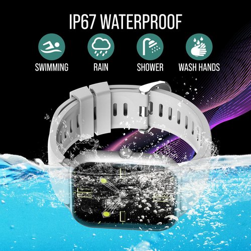 Chronex Smart Watch (Answer/Make Calls) 1.83" Fitness Tracker Heart Rate Blood Pressure Oxygen Sleep Monitor 200 Sport Modes Step Calories Trackers IP67 Waterproof Android iPhone Women Men (Silver)