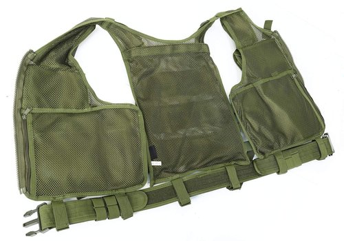 BOMTURN Tactical Vest Outdoor Ultra-Light Breathable Durable Mesh Airsoft Vest Adjustable Detachable Belt & Holster