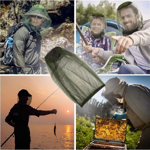 Mosquito Head Net Mesh with Extra Fine Holes Protective Cover Insect Bug Bee Mosquito Gnats,Face Netting for Any Outdoor Lover Camping/Hiking/Fishing,Fits Most Sizes of Hats