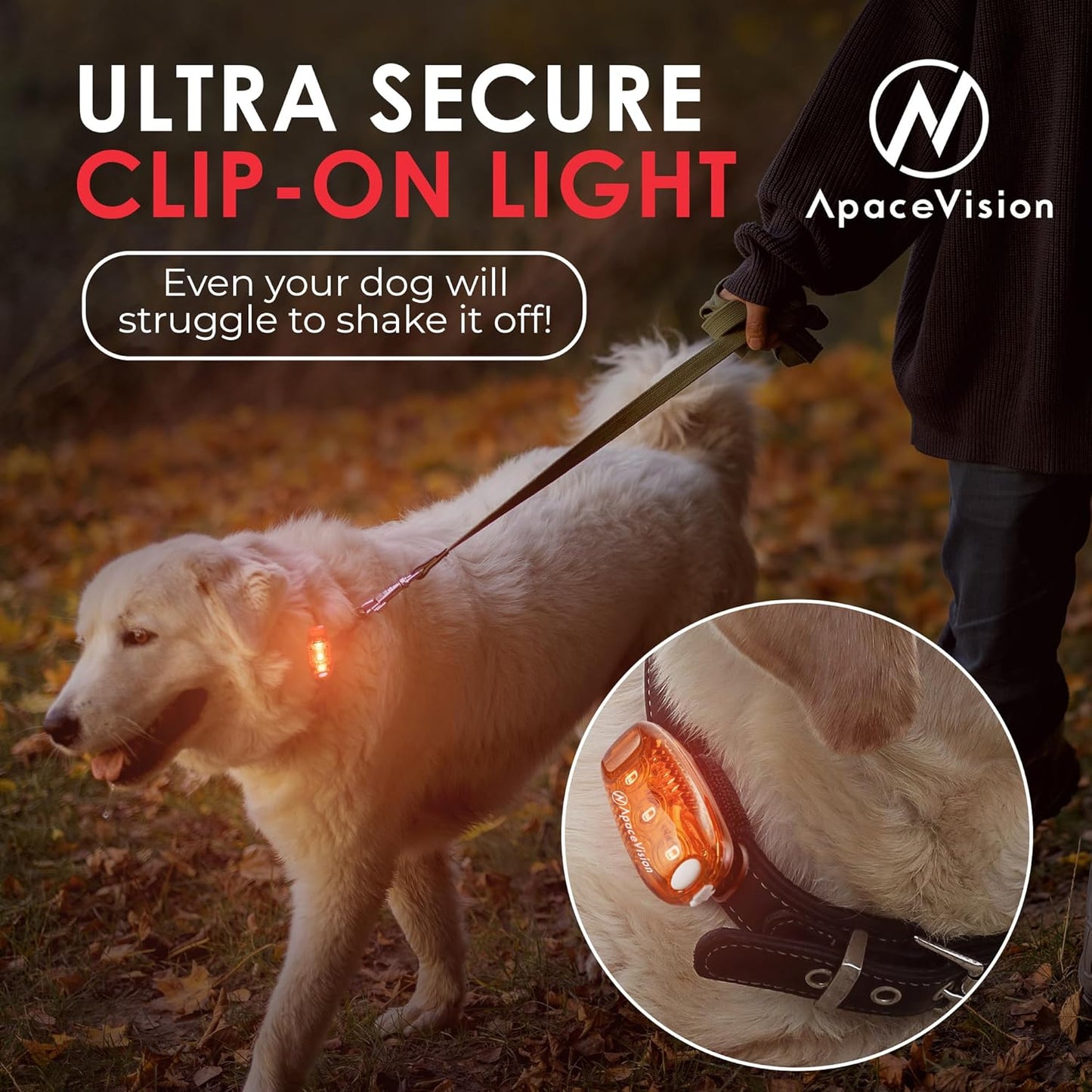 EverLightFX USB Rechargeable LED Safety Light (2 Pack) by Apace - Super Bright Bike Tail Light Works Brilliantly as Running Light for Joggers, Pets, Bicycle Strobe or Rear Clip On Lights