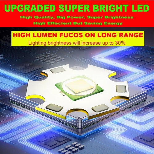 LED Searchlight, Solar Rechargeable Super Bright 10000LM Handheld Spotlight Lantern, Multifunctional LED Lamp Camping Flashlight, 5 Light Modes, IPX4 Waterproof, for Emergency