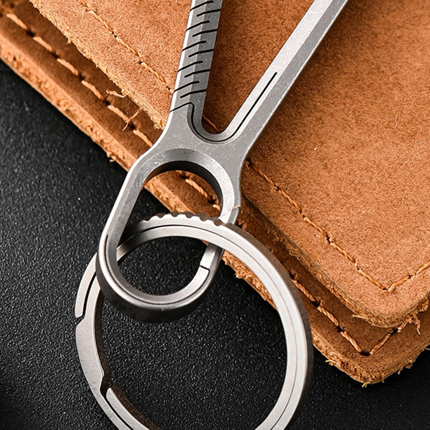 Hamans Key Holder Titanium Keychain with 23mm Key Ring Quick Release Keychain Mini Comapct Size EDC Tool