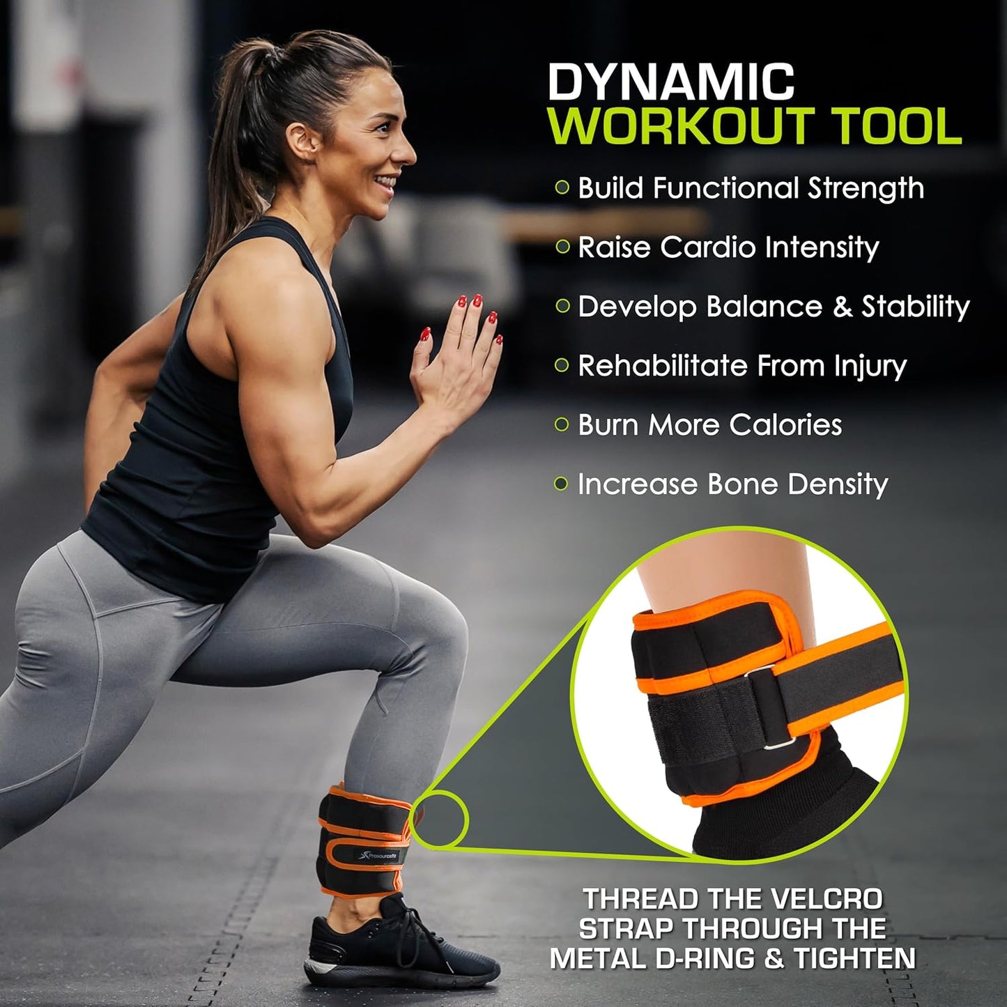 ProsourceFit Ankle/Wrist and Arm/Leg Weights Set of 2, Adjustable Strap 1 lb-5 lb, Adjustable Weight 15 lb, 10 lb, 7 lb for Men and Women