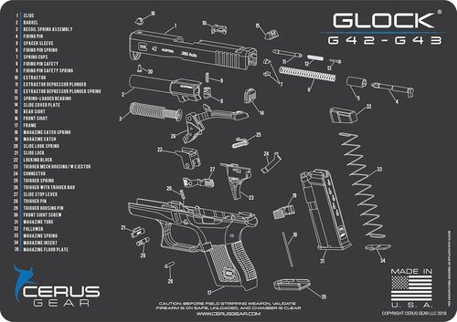 Cerus Gear Glock 42-43 Schematic Char Promat Gray