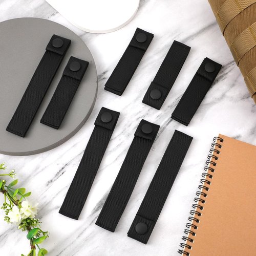PEUTIER 8pcs Straps for MOLLE, Webbing Straps Nylon for MOLLE Attachment Strap Heavy-Duty Snap Elastic Strap Buckle Fastener Molle Panel Connectors for Camping Hiking Backpack Molle Accessories