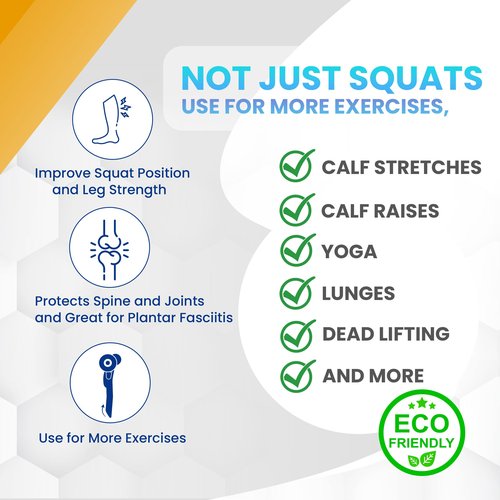 Ryzying Squat Wedge Rubber Slant Board Squat Wedge Block 2PCS Non Slip Professional Squat Ramp,Squat Platform for Heel Elevated Squats and Calf Raises,Slant Board Professional Squat Ramp for Weights