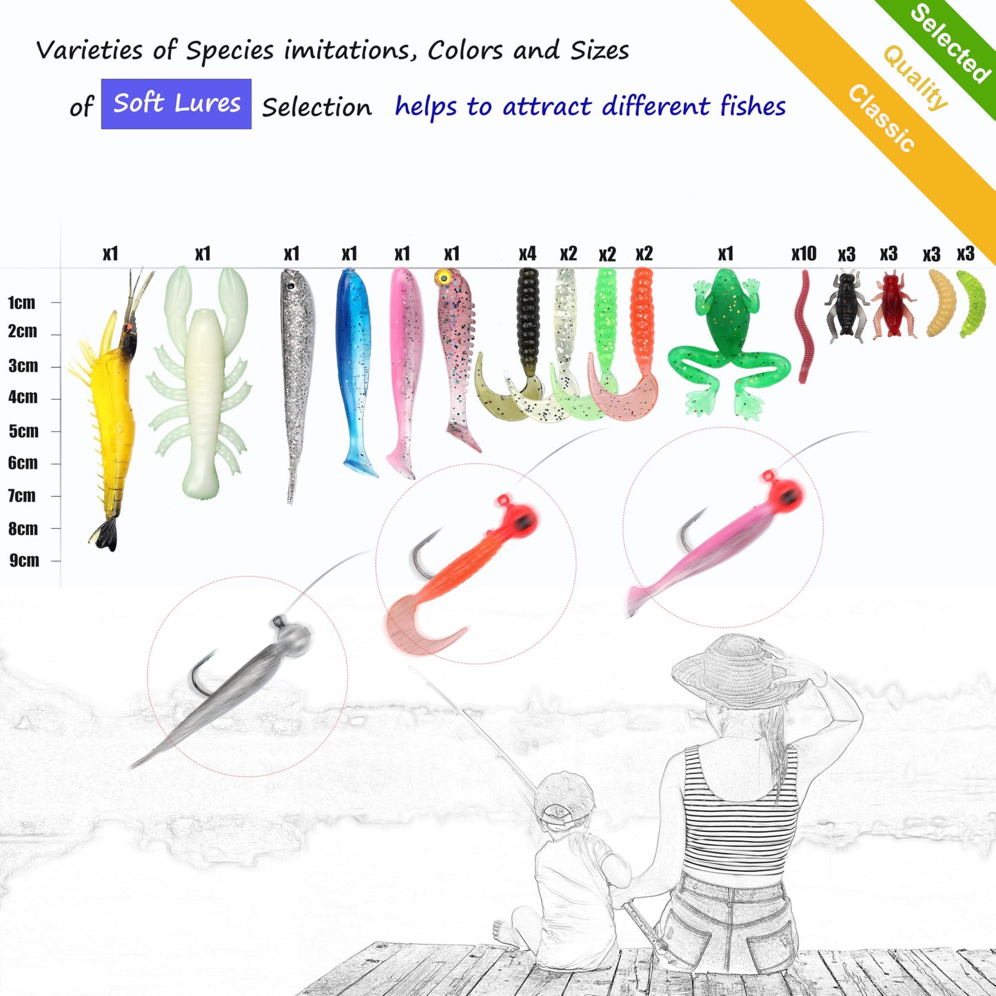 EXAURAFELIS 79pcs Fishing Lure Fish Bait swimbaits Bass Lures kit Tackle Including Crankbaits Metal Spoons Plastic Worms Jigs Topwater Lures Tackle Box Fishing Gear