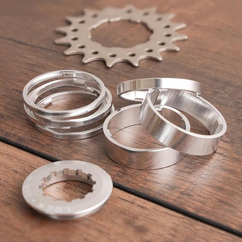 CyclingDeal Conversion Kit Fixie Bike Single Speed Compatible with Shimano Sram Cassette Freewheel Hub Adaptor - for Mountain and Road Bike Gear Cog Spacers