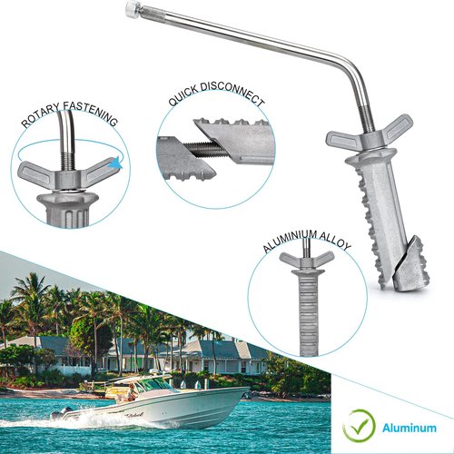 TOPOWN Aluminum Marine Kettle Power Grip Fish Rod Holder Mount-Fits Standard Cylindrical Rod Holders with an Internal Rubber Sleeve Boat Grills with Rod Holder Mount Marine Rod Holders