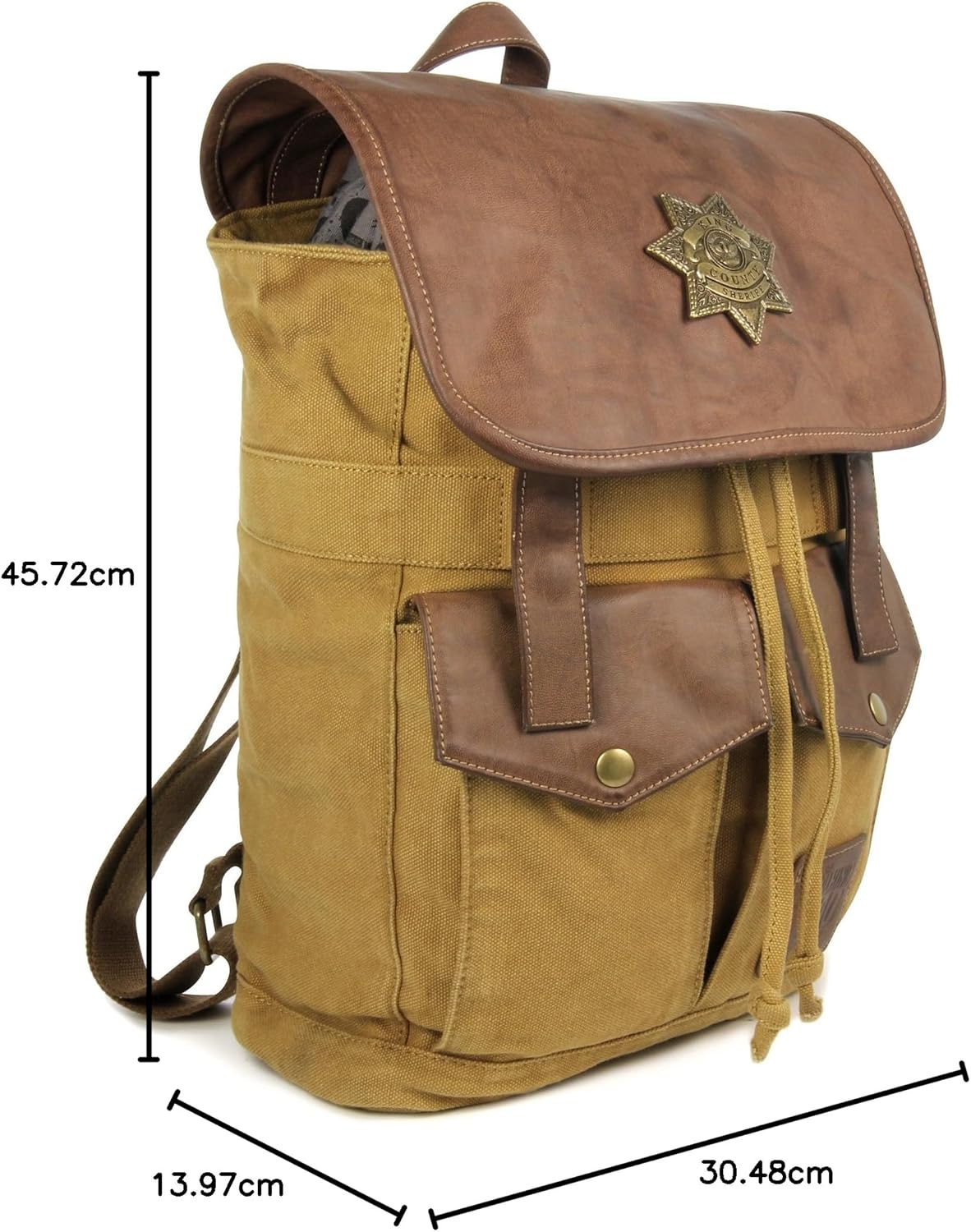 Rick Grimes Sheriff Backpack - The Walking Dead Brown Bag for Fans