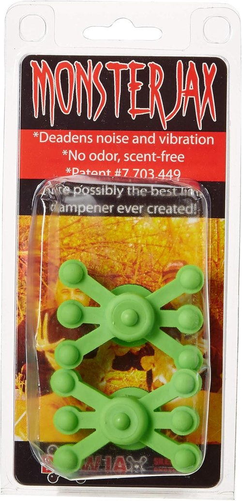Bowjax Monster Jax Dampener - Solid Limb Vibration Control, Neon Green (2 Pack)