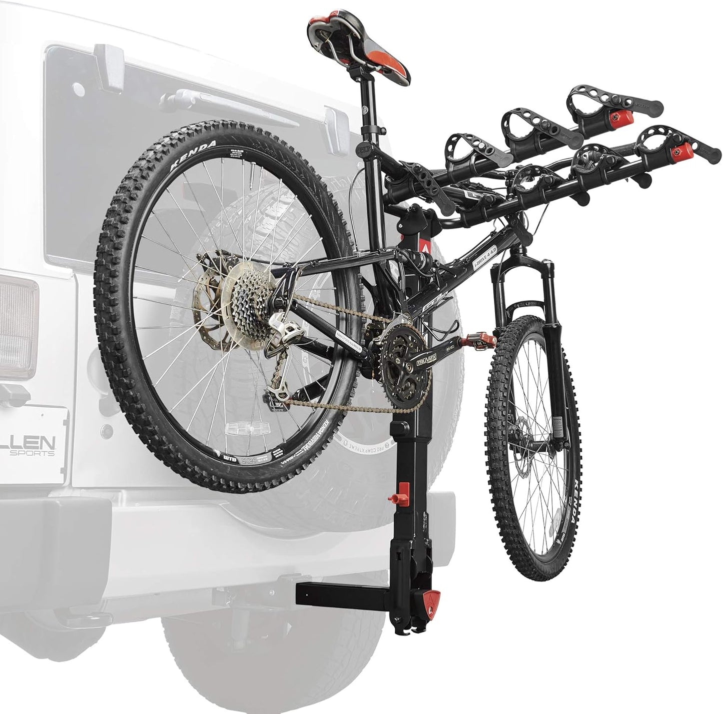 Allen Sports Deluxe Locking Quick Release 4-Bike Carrier for 2 Inch Hitch, Model 542QR, Black