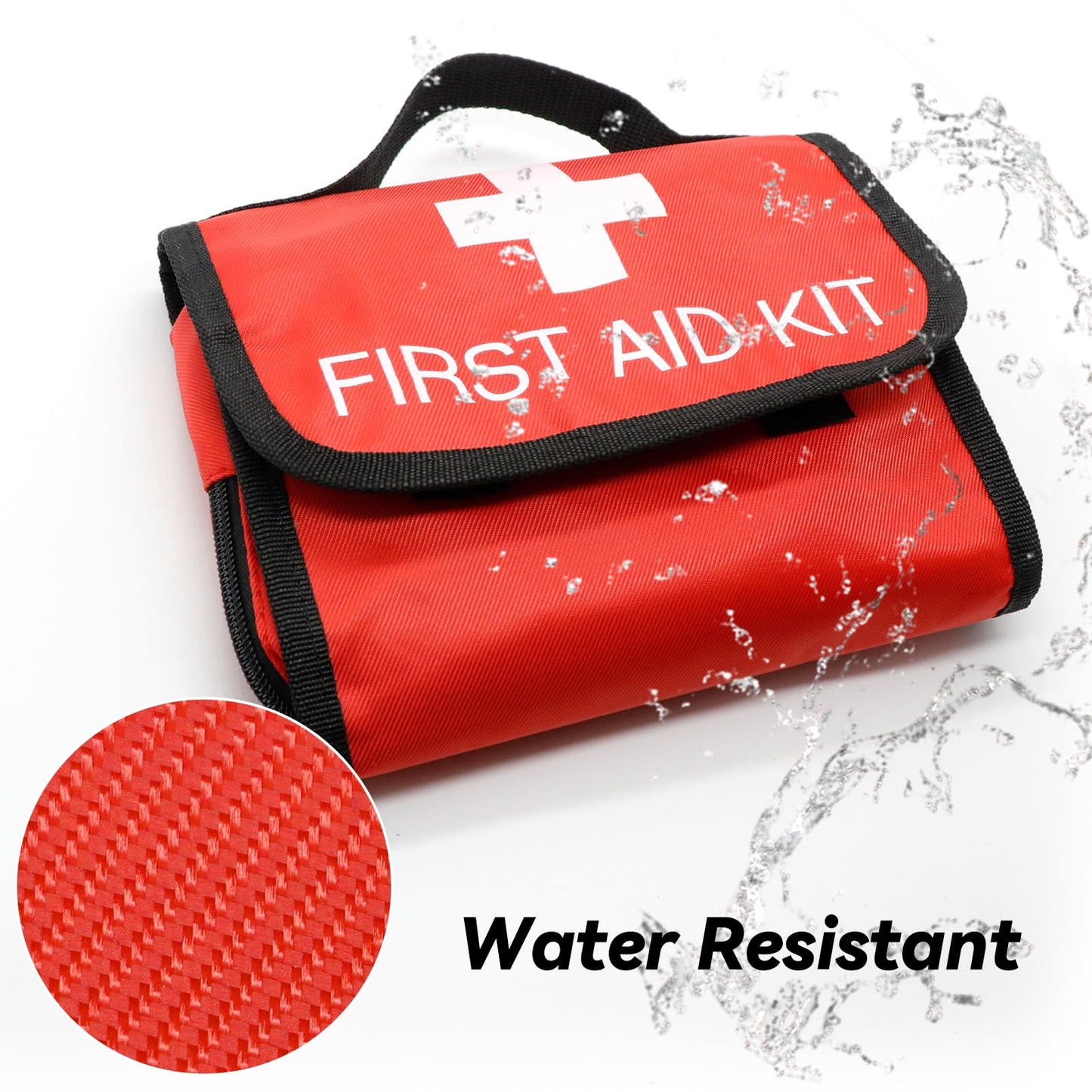 Faylapa Empty First Aid Bag Travel Essentials Medical Pouch 8.07x6.29x1.96 inch Bag Foldable for Travel, Home, Office, Vehicle, Camping, Outdoor (Bag Only)