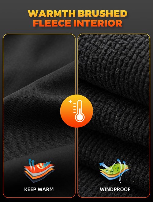 ROCKBROS Winter Cycling Pants for Men Cold Weather Bike Pants Drawstring Sports Jogger Pants for Mens Black