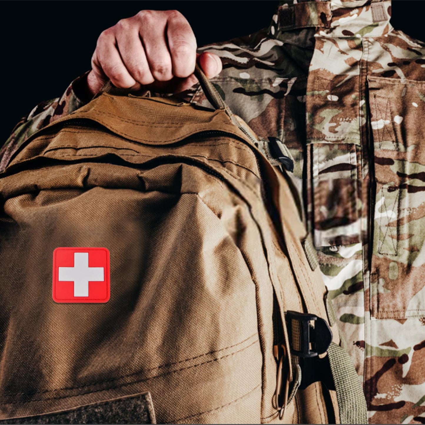 FORWOMLM 10pcs Medic Red Cross Patches First Aid Morable Patch Armband Tactical Military Bag Accessories for IFAK, EMS, EMT Trauma Pouch, Nurse Doctor Emergency Logo