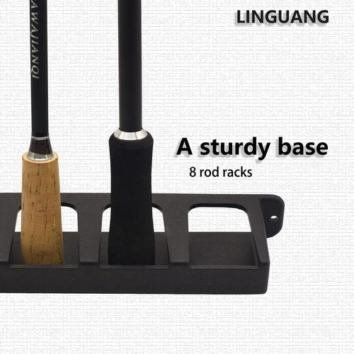 linguang Organizer Wall Mount 6/8 vertical/Horizontal for Fishing Rod Holders and Pole Racks Accessory to Garage Door Home Room(Gray 8 Vertical)