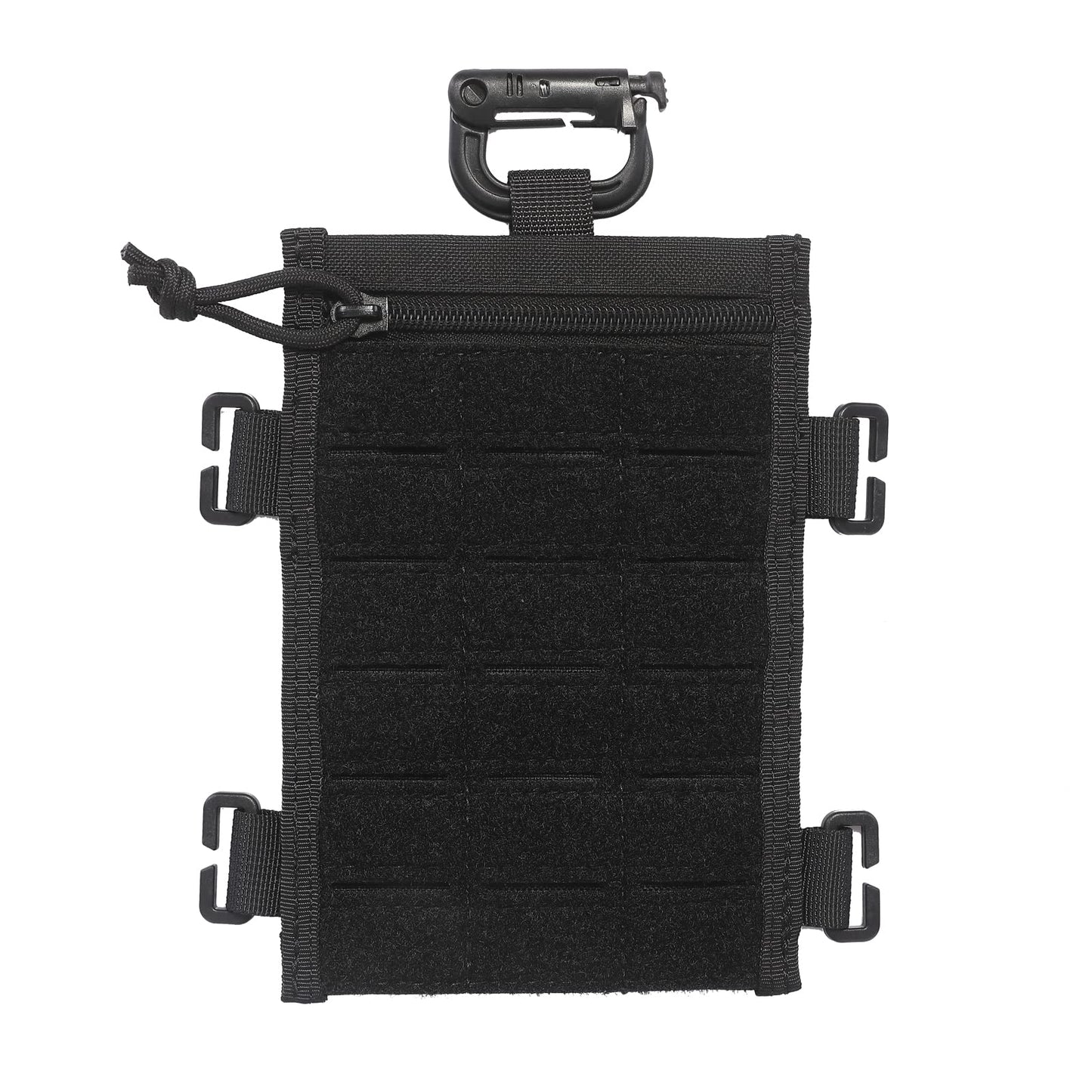 TAXATM Horizontal Molle Patch Panel Zipper Pouch, Molle Patch Display Holder for Backpack, Mini Patch Board Include PVC Flag Patch (BLACK)