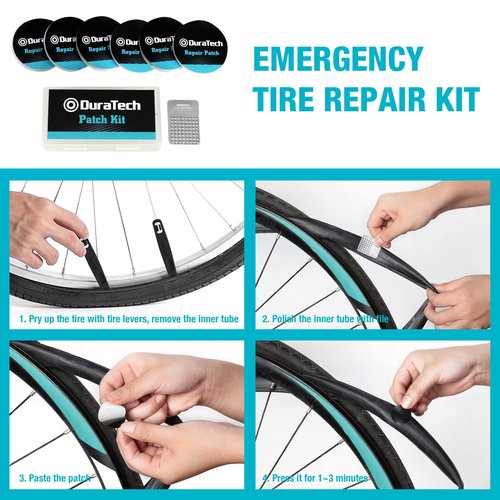 DURATECH Bike Repair Kit, 40PC Bicycle Tool Kit with Carry Case, Bike Accessories for Repairing Tyres, Brakes, Chains, Pedal, Mountain Bike & Road Bike Maintenance, Great Gift for Men, Women