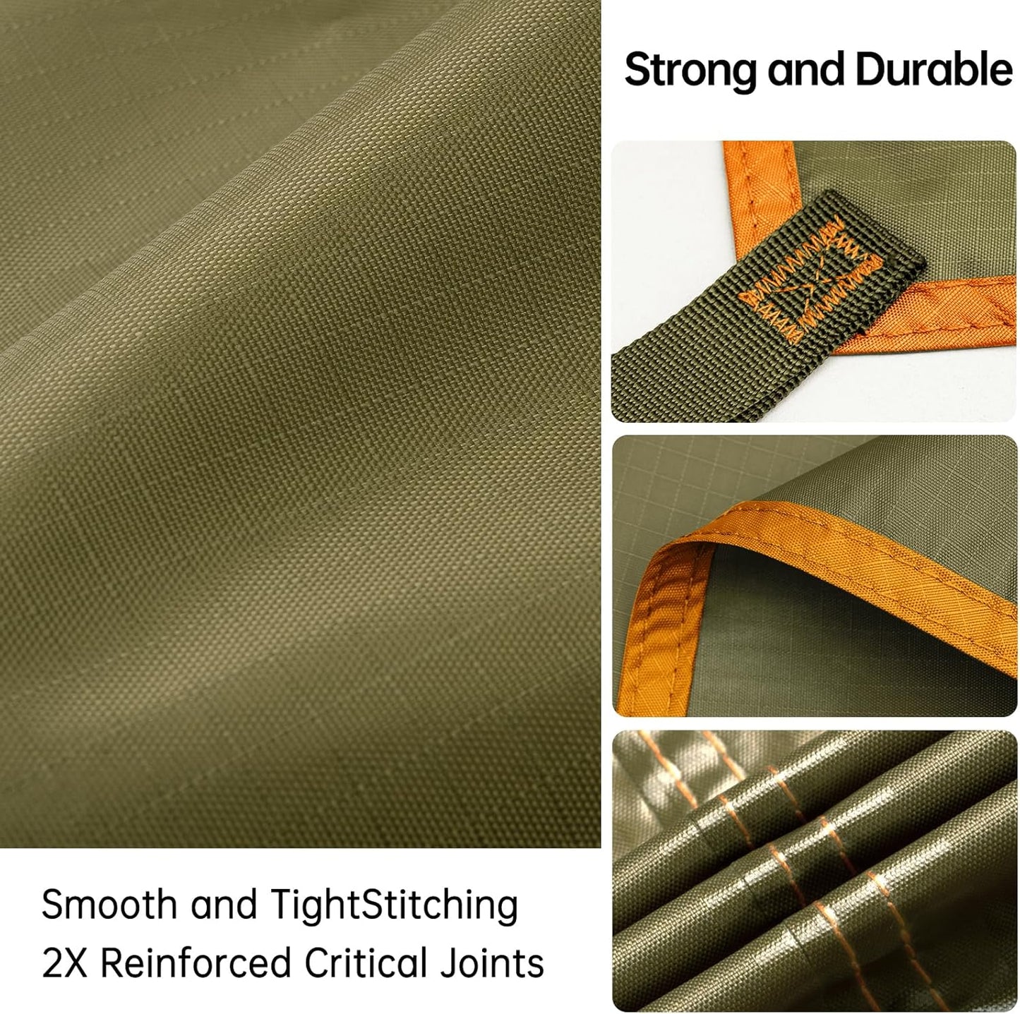 FREE SOLDIER Waterproof Portable Tarp Multifunctional Outdoor Camping Traveling Awning Backpacking Tarp Shelter Rain (Brown 10×10.5ft)