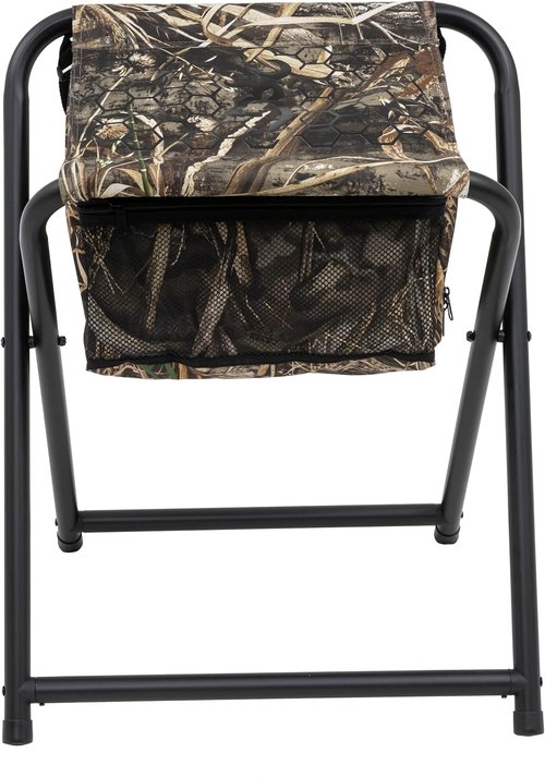 Browning SteadyReady Hunting Chair - Compact and Foldable Steel Frame Stool with Exra-Wide Angled Anti-Slip Seat and Realtree Max-7 Camo Pattern