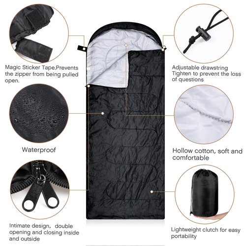 Tranqun 10 Pcs Sleeping Bags for Adults Cotton Liner Cold Warm Weather 4 Seasons Camping Gear Equipment Lightweight Waterproof Backpacking Sleeping Bag for Hiking Outdoor Travel, 5 Color