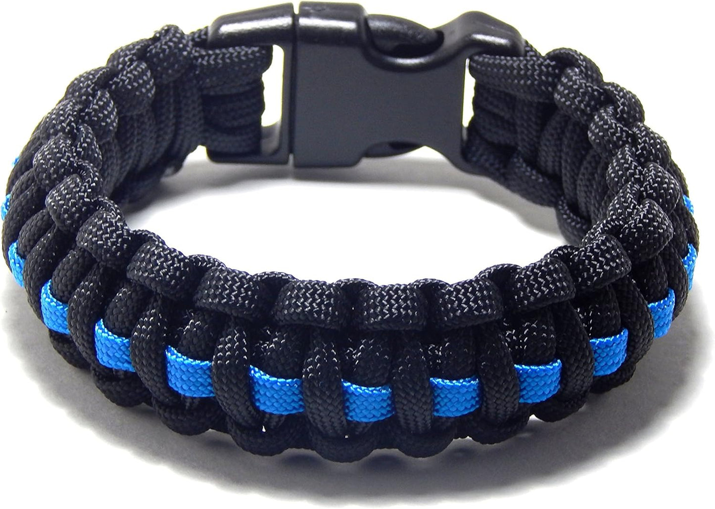 Paracord Survival Bracelet Black Thin Blue Line Police Tactical Paracord