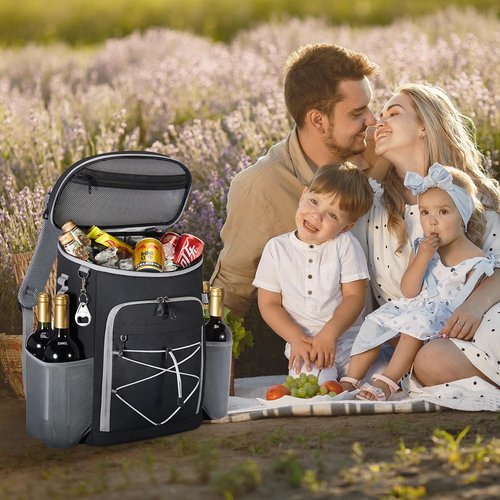 Cooler Backpack, 33 Cans Backpack Cooler Insulated Leak Proof, Portable Lightweight Beach Camping Picnic Thermal Backpack, Soft Ice Chest Cooling Bag Lunch Backpack for Men and Women