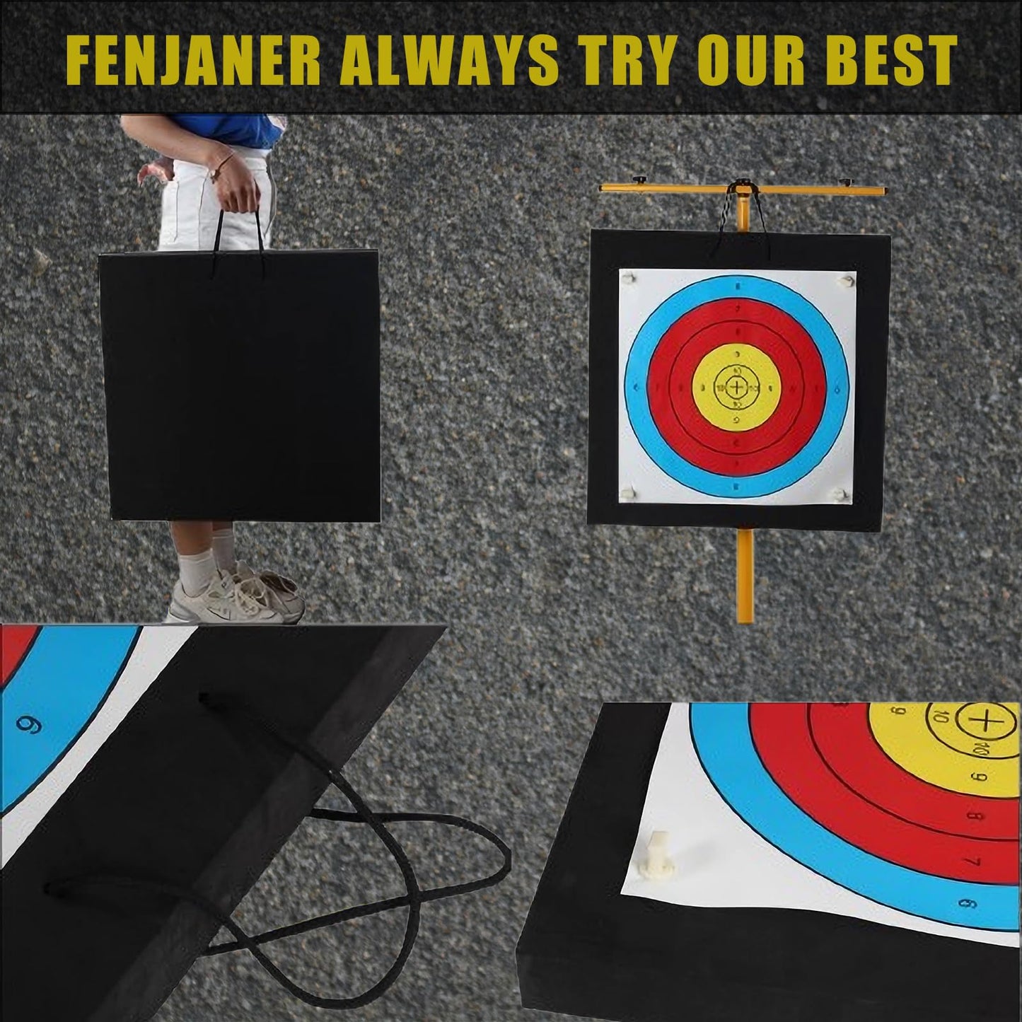 FENJANER Archery Target - 20'' Foam Targets for Backyard, Bow & Arrow Target with Rope for Recurve Bow Longbow or Compound Bow Shooting Practice
