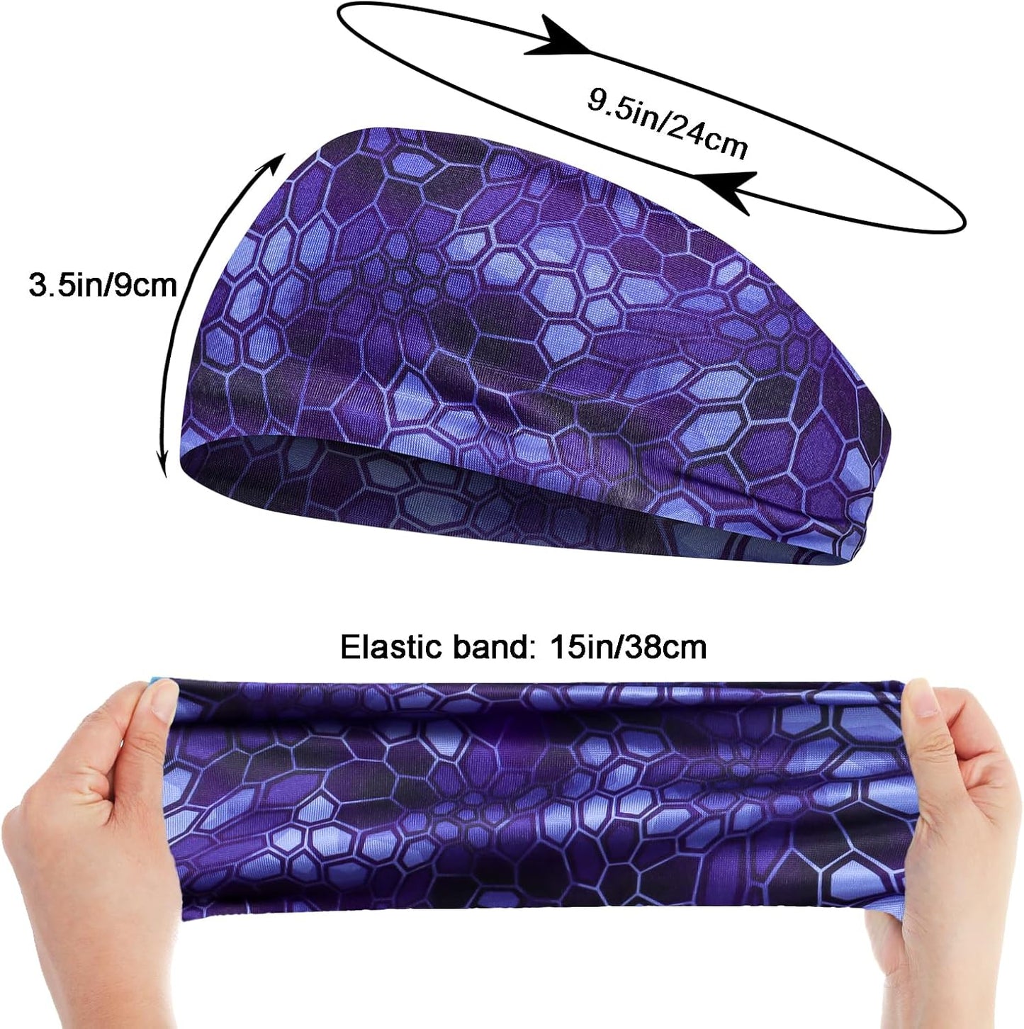 Men's 9-Pack Sports Headbands | Stretchy Sweatbands for Running & Workouts