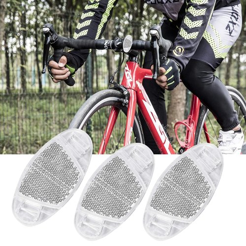 Xujinsongg 8 Pcs Bike Front and Rear Reflectors Kit, Bicycle Wheel Spoke Reflectors Kit, Bike Cycling Safety Warning Reflectors for Handlebar Seatpost, Bike Road Safety Reflection Kit, Red and White