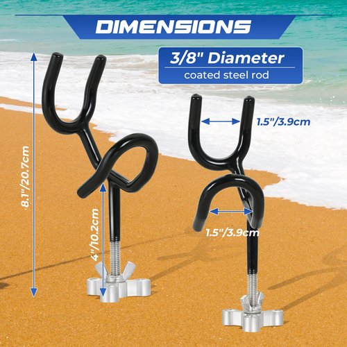 NATGAI 8 Pack 20 Degree Angle Sure Grip Steel Fishing Rod Holders, 4" Fishing Pole Holders for Boat, Ship, Yacht, PVC Dipped & Mounting Base Included, Ideal for Fishing Lovers & Professionals (8 PCS)