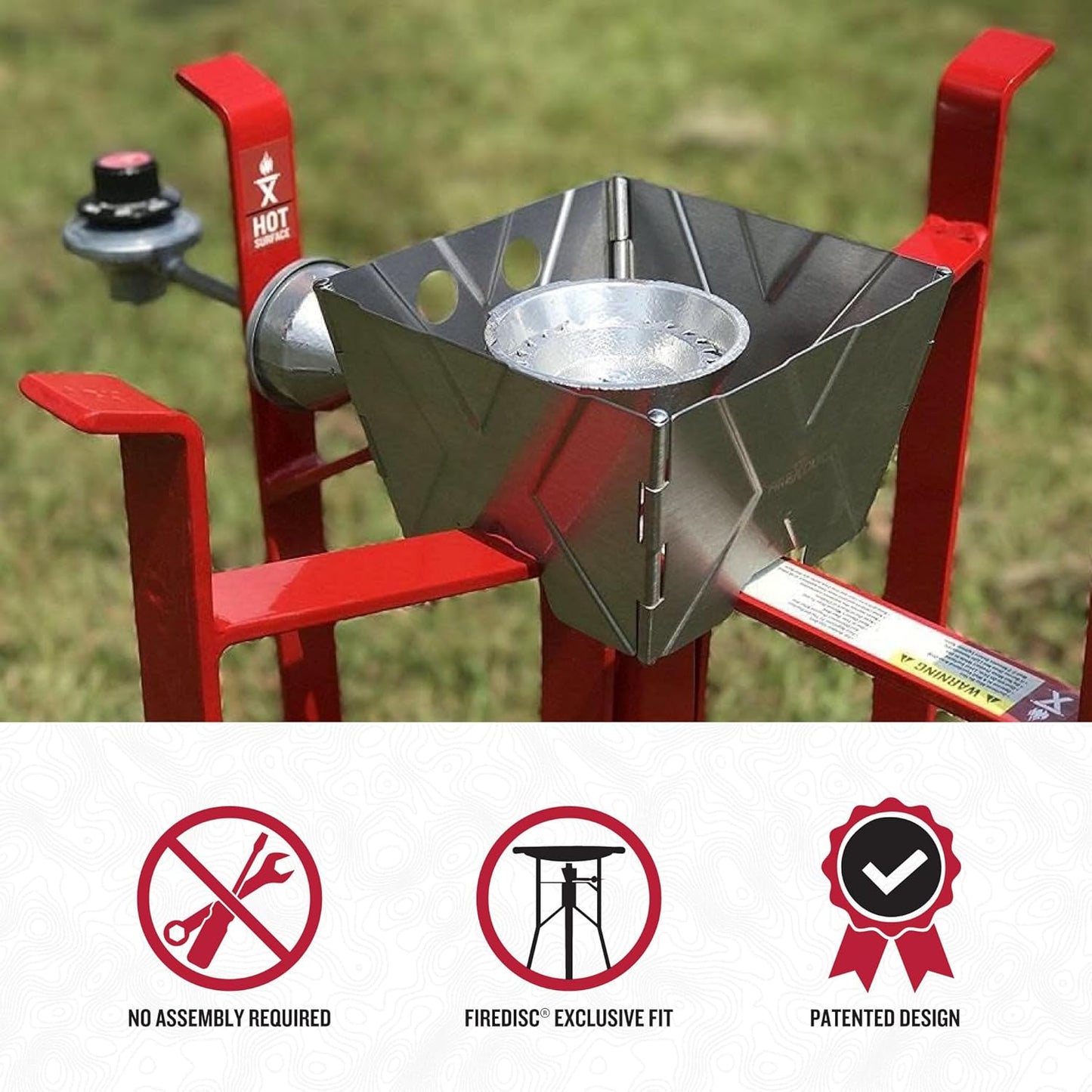 FIREDISC Wind Helmet Stainless Steel Wind Protection Cover TCGWH4L, Wind Screen for Camp Stoves Designed for FIREDISC Cookers, Camping Stove Windscreen Maintains Even Heat and Delicious Cooking