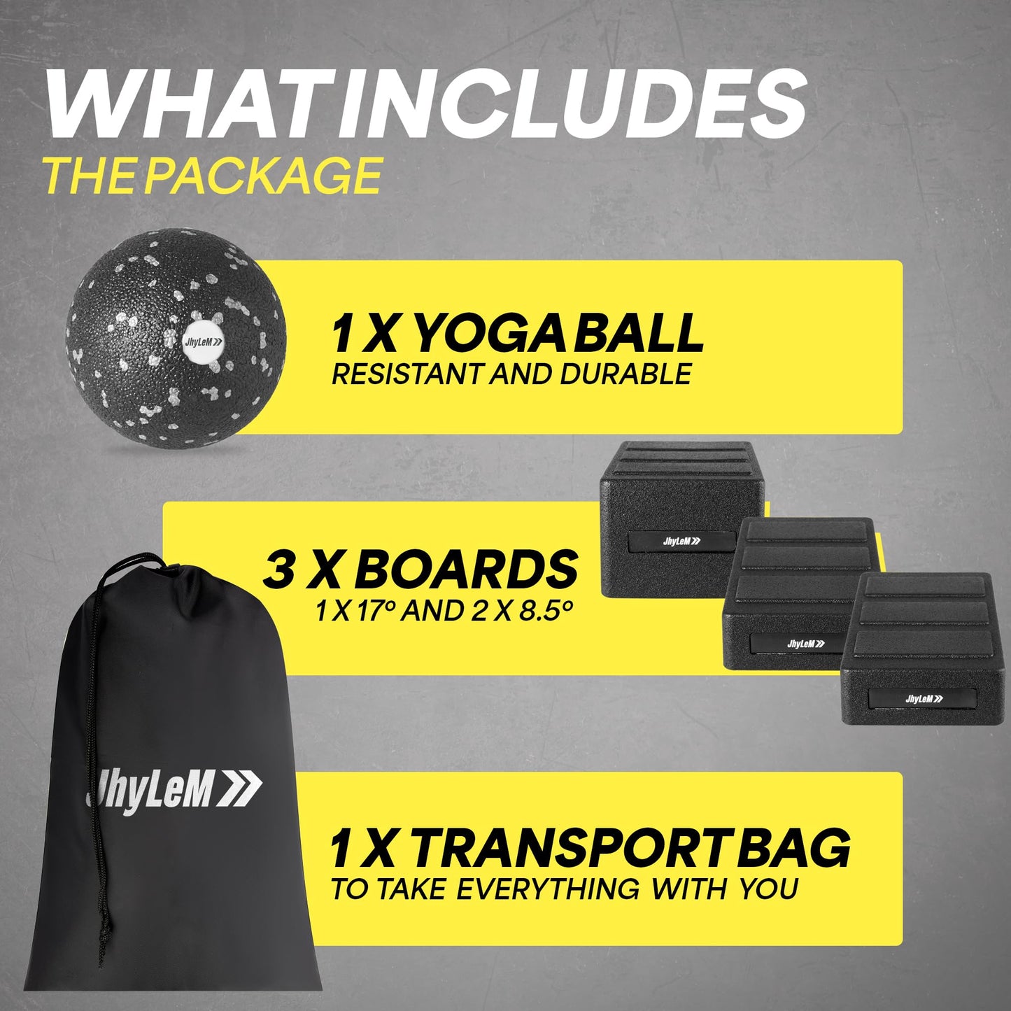 Jhylem Slant Board for Squats & Calf Stretching - Squat Wedge, Balance Foam: Exercise Equipment for Balance, Ankle Mobility Board & Physical Therapy Equipment – Incline Foot & Giboard Balance Board