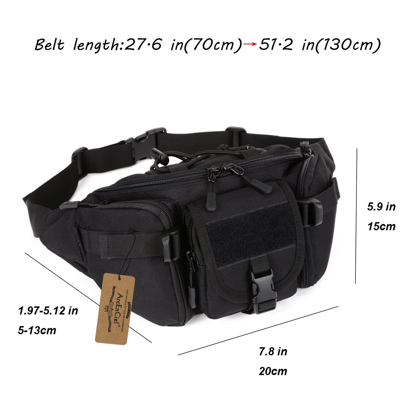 ArcEnCiel Tactical Fanny Pack for Men Waist Bag