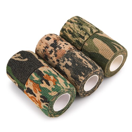 Volein 6 Roll Camo Wrap Tape, Camouflage Self-adhensive Form Tape, Elastic Stretch Warp Bandage 2"×16ft for Gun Shooting Bow Flashlight Rifle Hunting Outdoor