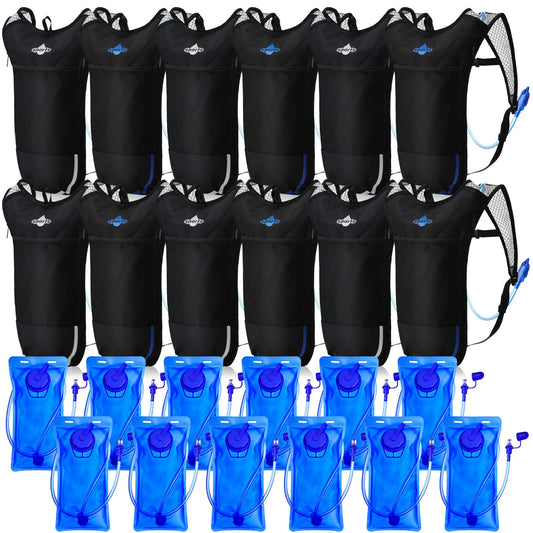 Sweetude 8 Pcs Hydration Backpack Set with 2L Water Bladder for Men and Women Lightweight Water Pack for Cycling Biking Hiking Running Climbing
