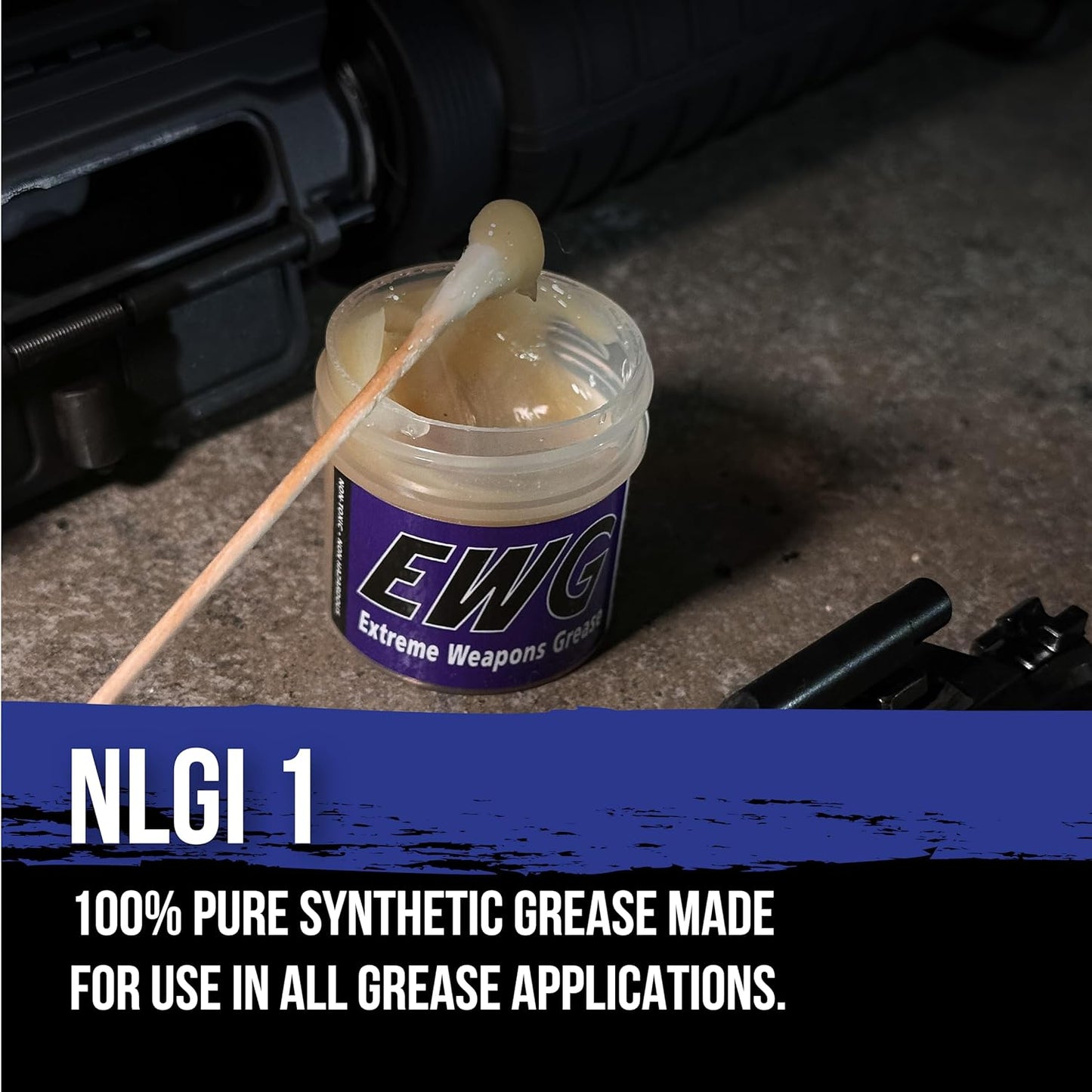 SLIP 2000 Extreme Weapons Grease (EWG), Reduces Friction and Wear, Grease Lube in Anti-Ware Package, Extreme Pressure Properties, No PTFE, 4 oz