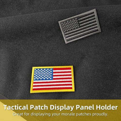 ZESION Black Tactical Patch Wall Board,Collapsible Tactical Patch Display, Hook and Loop Military Patches Holder (27.5"x33")
