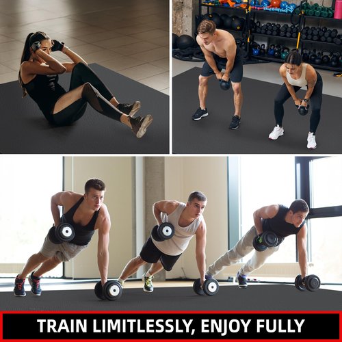GymCope Extra Large Exercise Mat, 10'x6'/9'x6'/8'x6'/7'x5'/6'x4'(8mm) Thick Workout Mat for Home Gym & Garage Flooring, Shoe-Friendly, High-Density, MMA, HIIT, Weight Lifting, Cardio&Strength