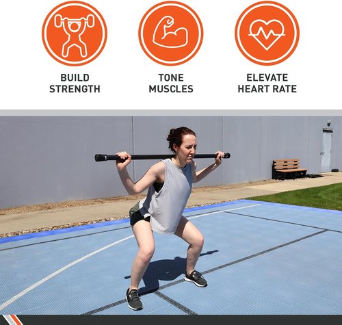 Body Sport Weighted Bars, Weight Lifting Bars for Strength Training and Sculpting