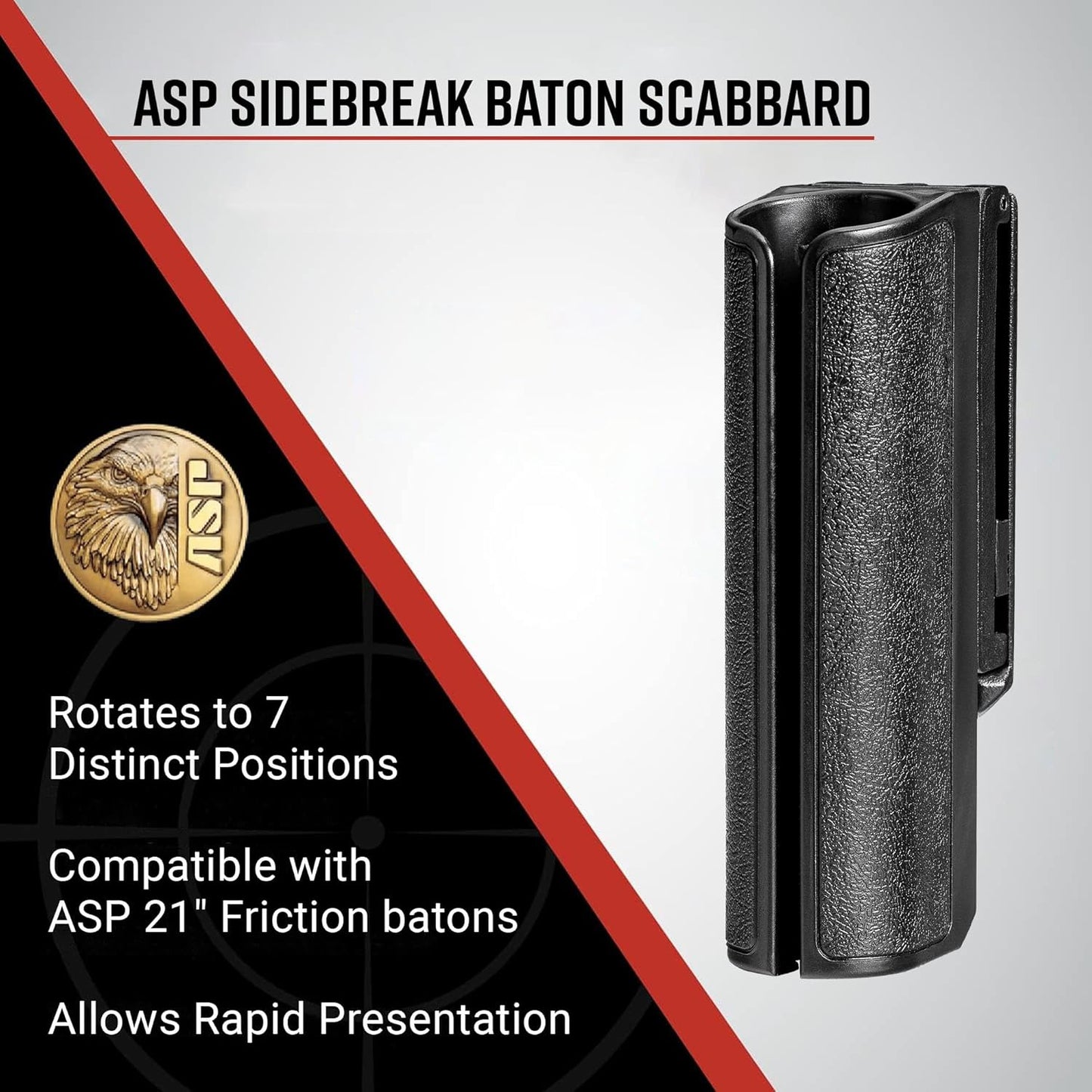 ASP SideBreak Scabbard Baton Holder F-Series Self-Defense Friction Baton, Holds Expandable Baton for Police, Law Enforcement, Security Guards
