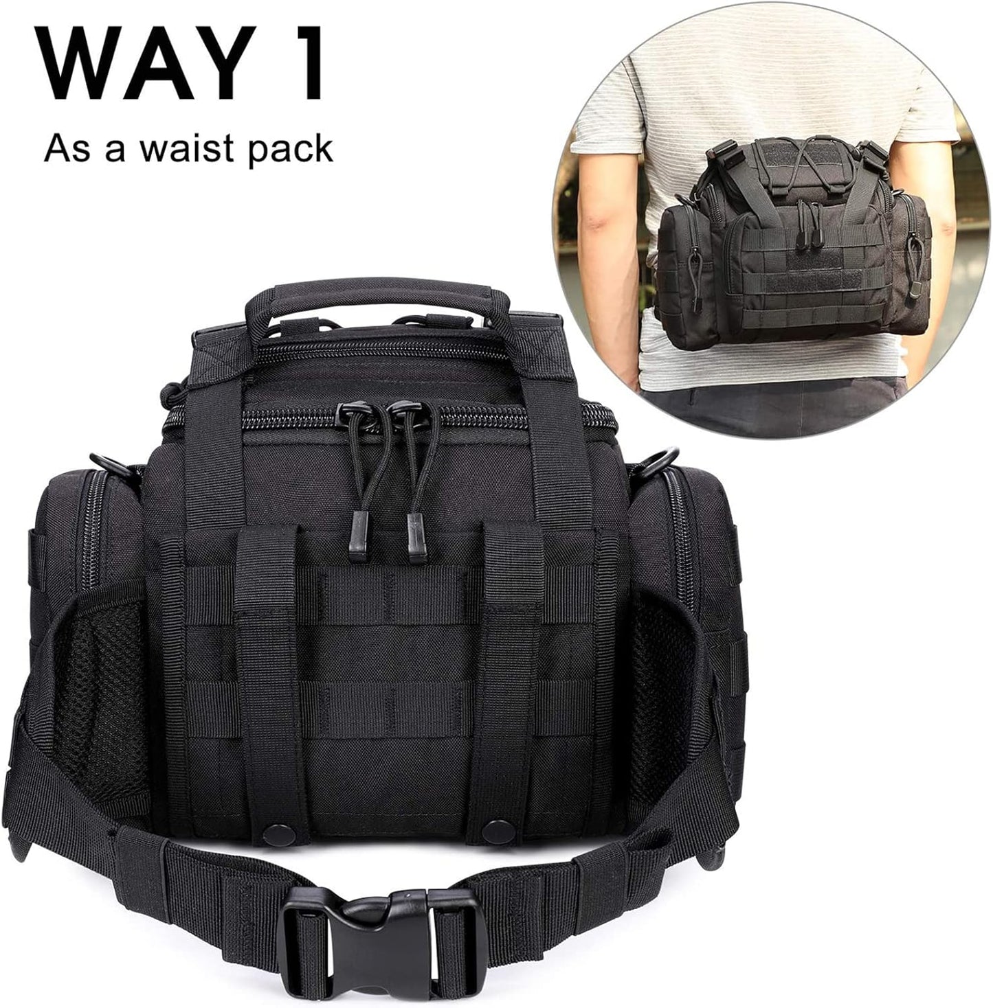 G4Free Sport Outdoor Waist Pack Tactical Sling Bag Hiking Fanny Pack Fishing Tackles