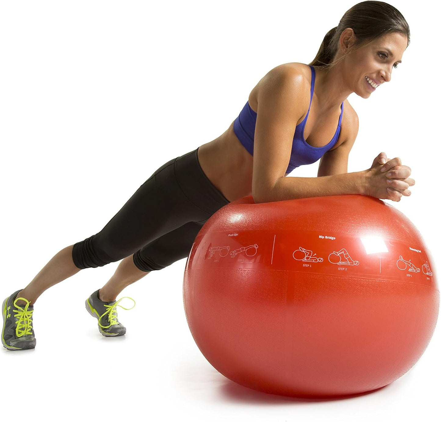 GoFit ProBall Stability Ball – Printed Exercise Ball for Yoga, Workout, Balance - Blue 55 cm,GF-55PRO